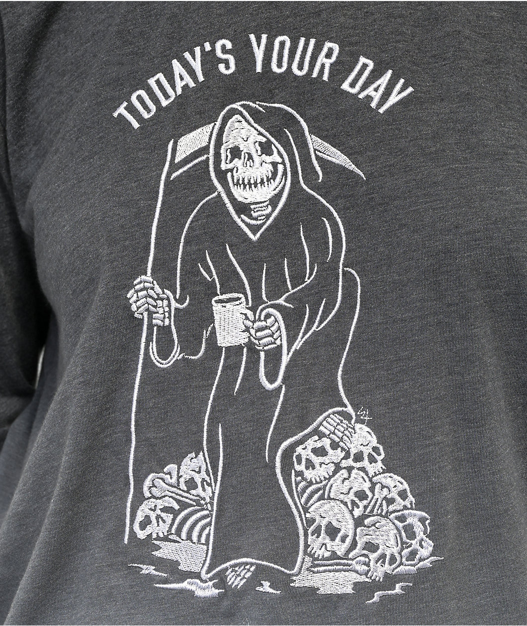 Lurking Class by Sketchy Tank Today's Your Day Grey Dip Dye Long Sleeve T-Shirt