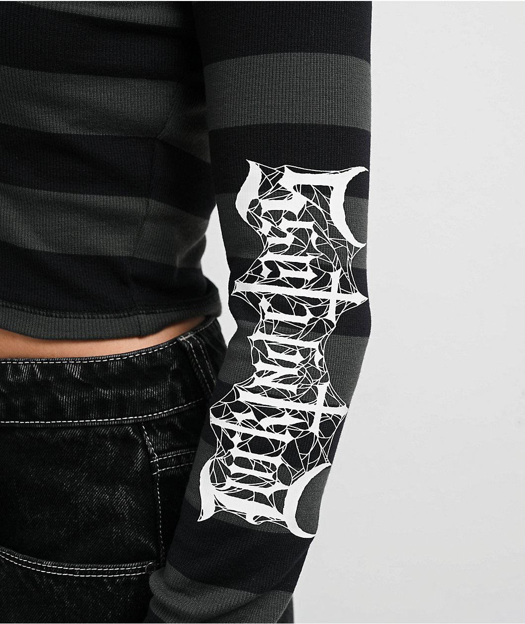 Lurking Class by Sketchy Tank Tomb Black Striped Long Sleeve T-Shirt
