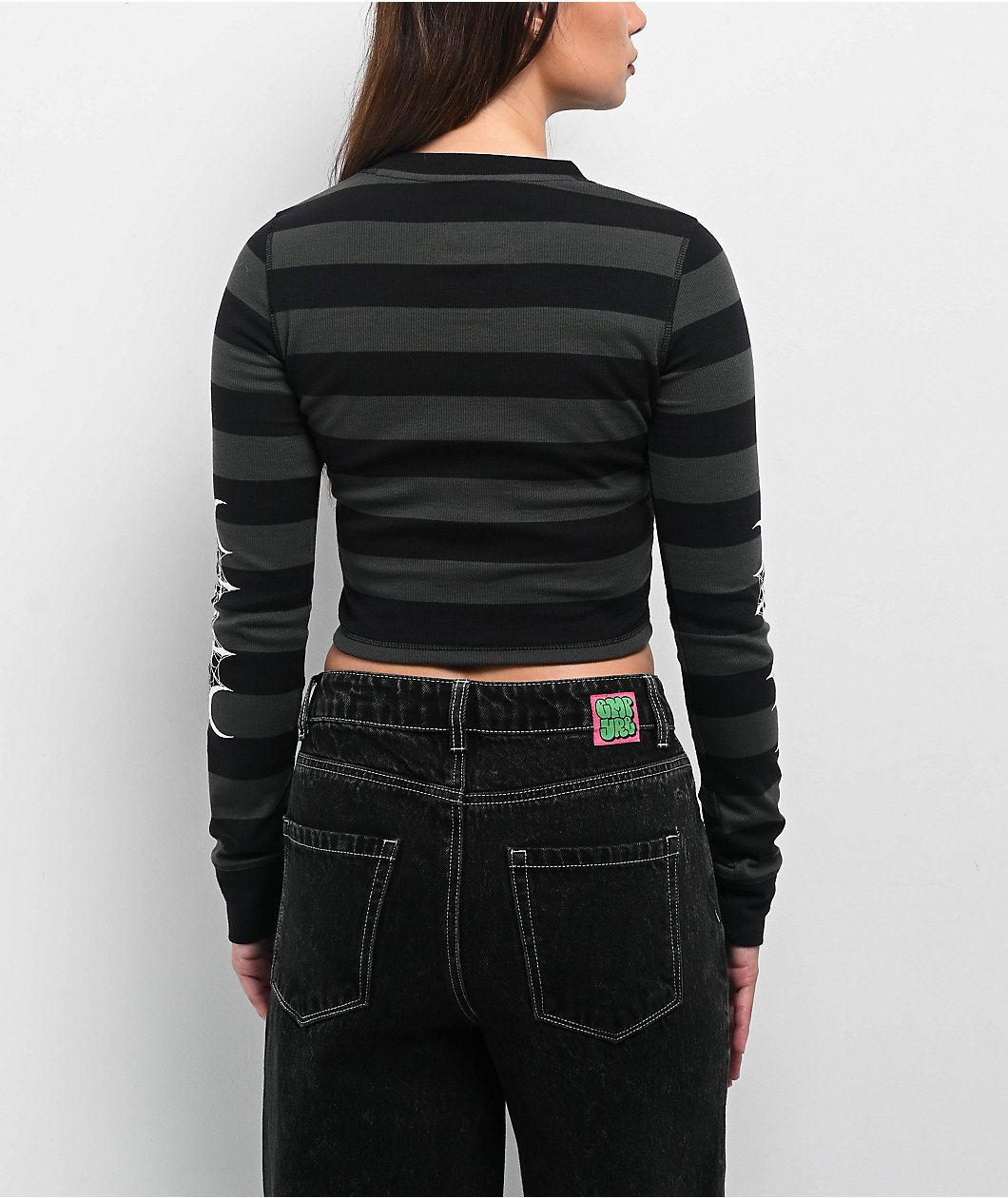 Lurking Class by Sketchy Tank Tomb Black Striped Long Sleeve T-Shirt