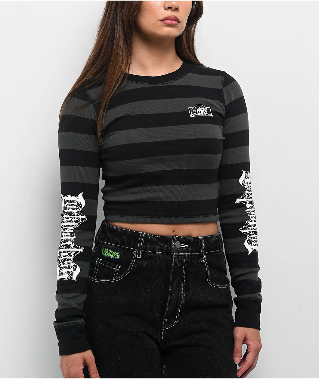 Lurking Class by Sketchy Tank Tomb Black Striped Long Sleeve T-Shirt
