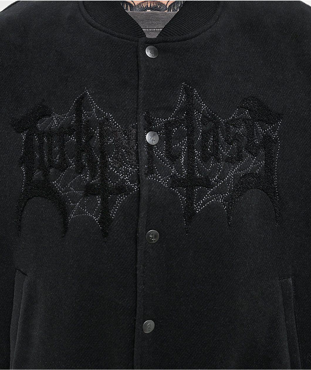 Lurking Class by Sketchy Tank Tomb Black Varsity Jacket