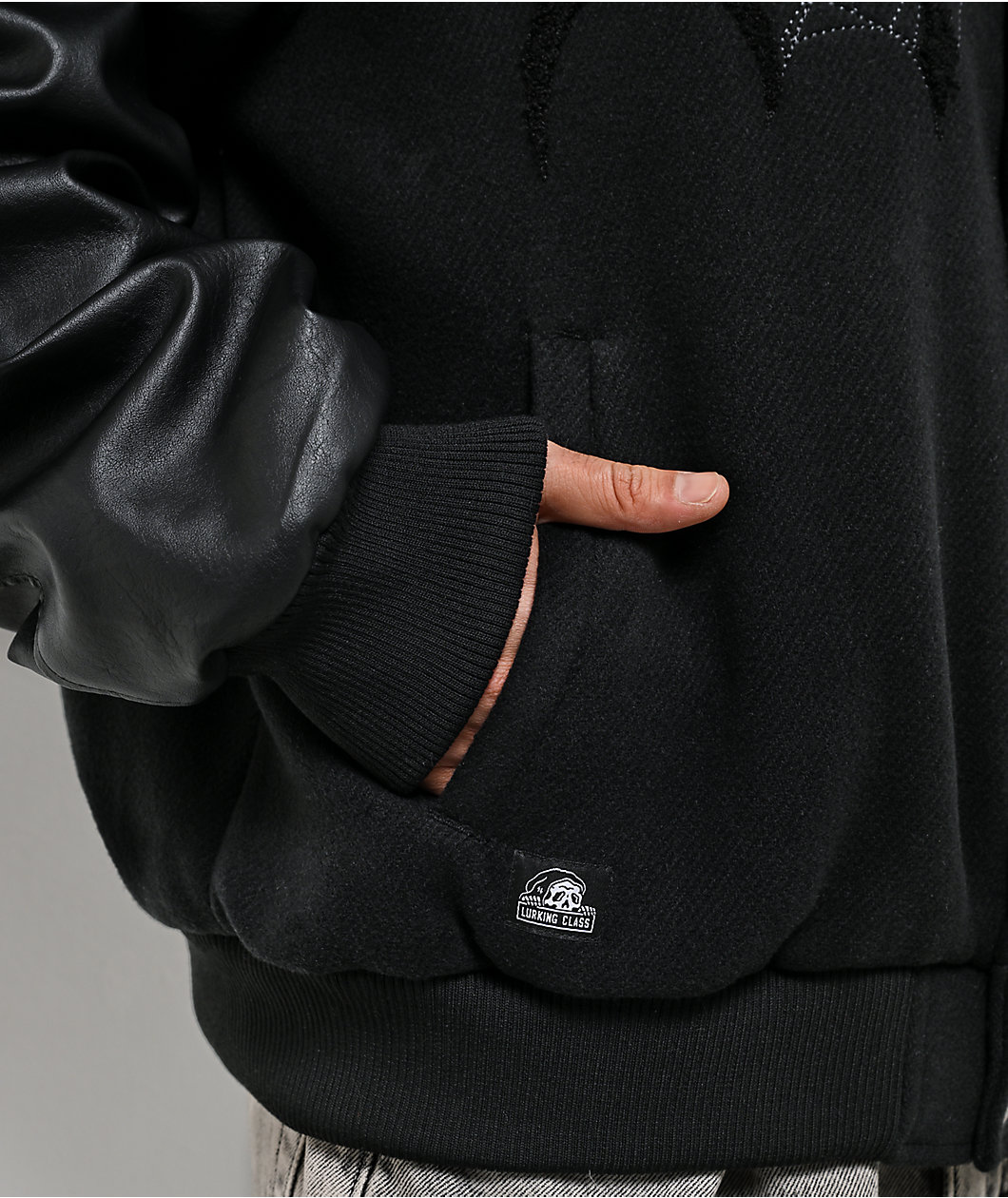 Lurking Class by Sketchy Tank Tomb Black Varsity Jacket