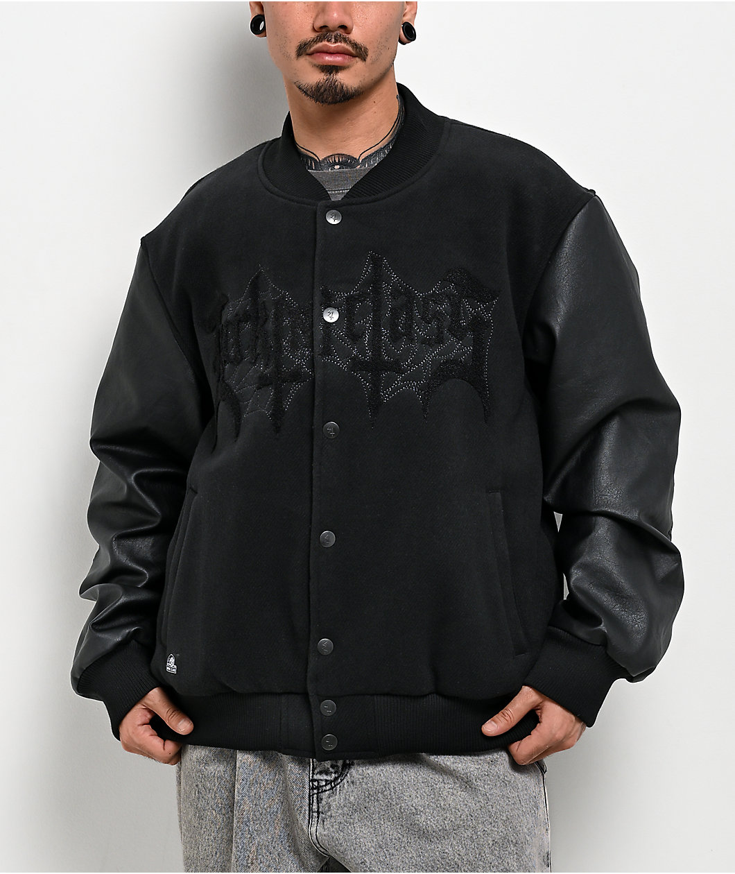 Lurking Class by Sketchy Tank Tomb Black Varsity Jacket