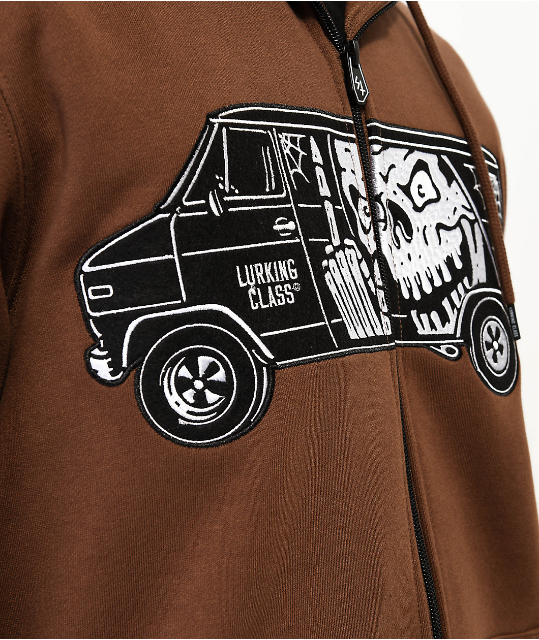 Lurking Class by Sketchy Tank Van Brown Zip Hoodie