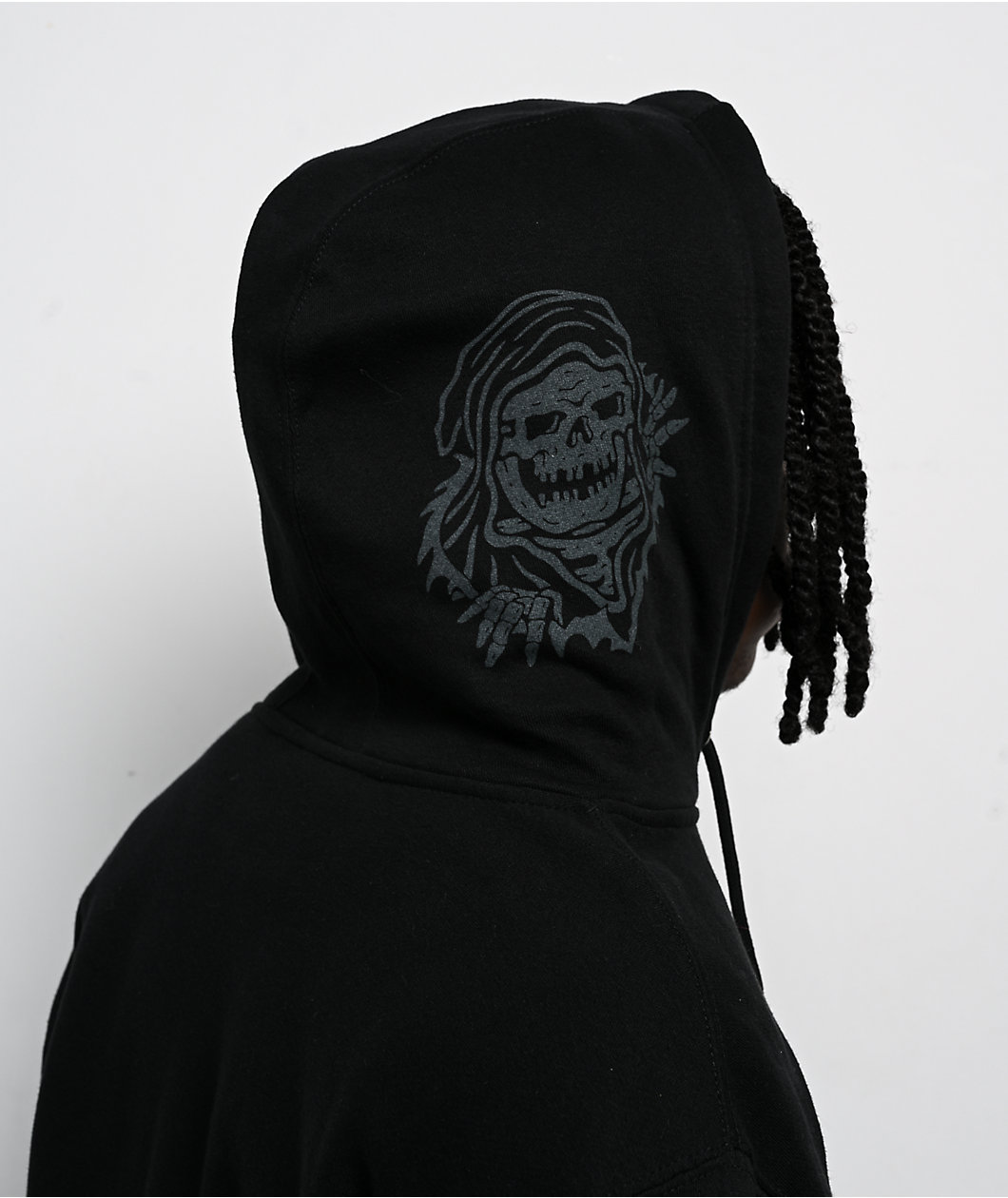 Lurking Class by Sketchy Tank Web Skull Black Zip Hoodie