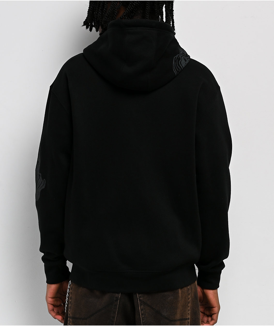 Lurking Class by Sketchy Tank Web Skull Black Zip Hoodie