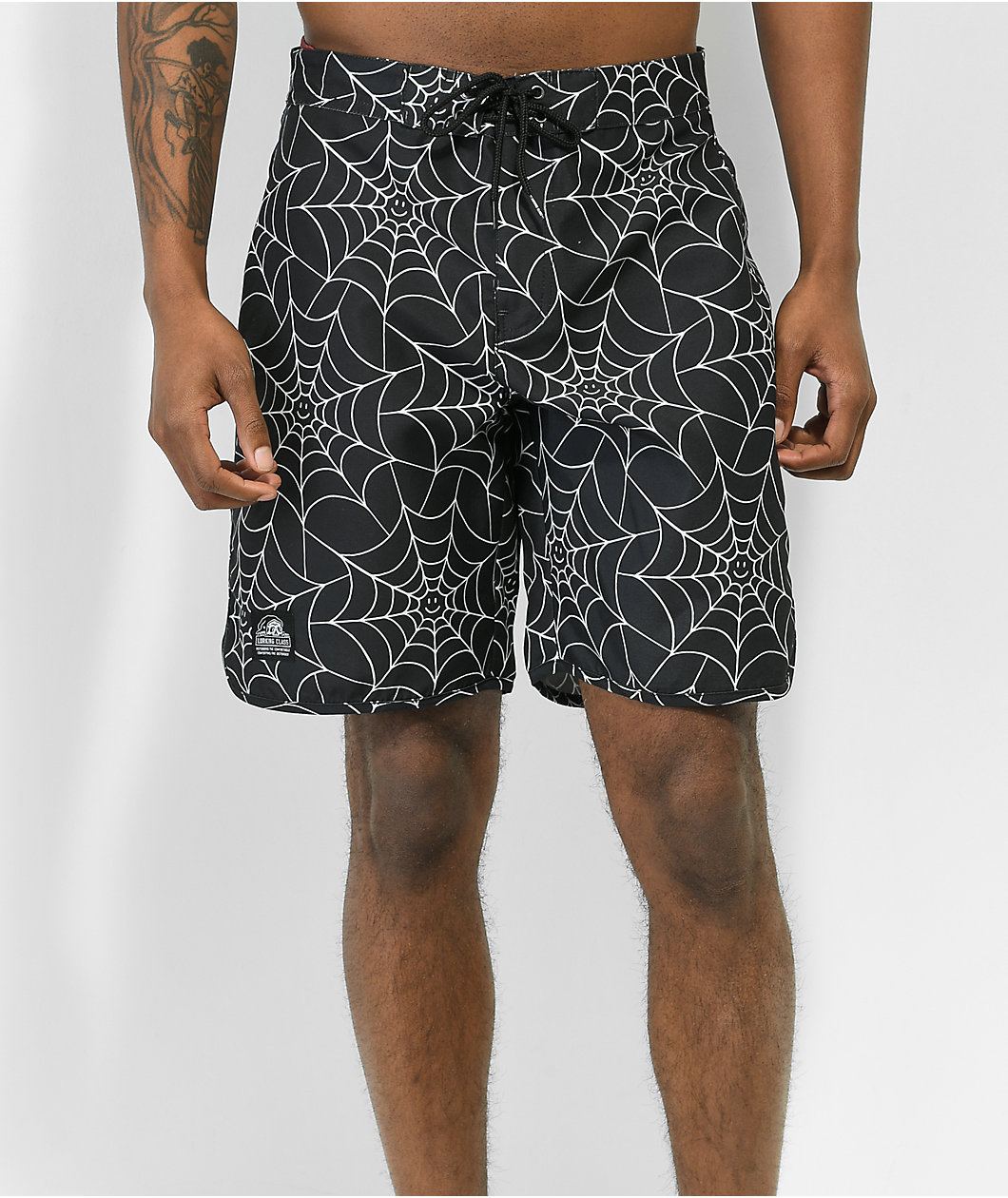Lurking Class by Sketchy Tank Webs Black Boardshorts