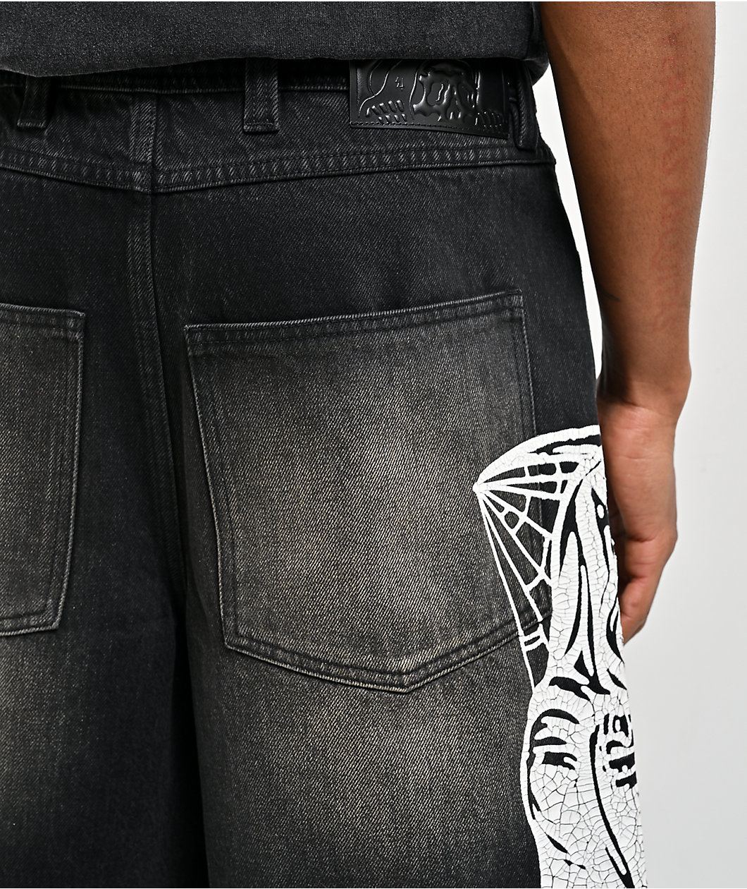 Lurking Class by Sketchy Tank You're Next Black Wash Denim Shorts