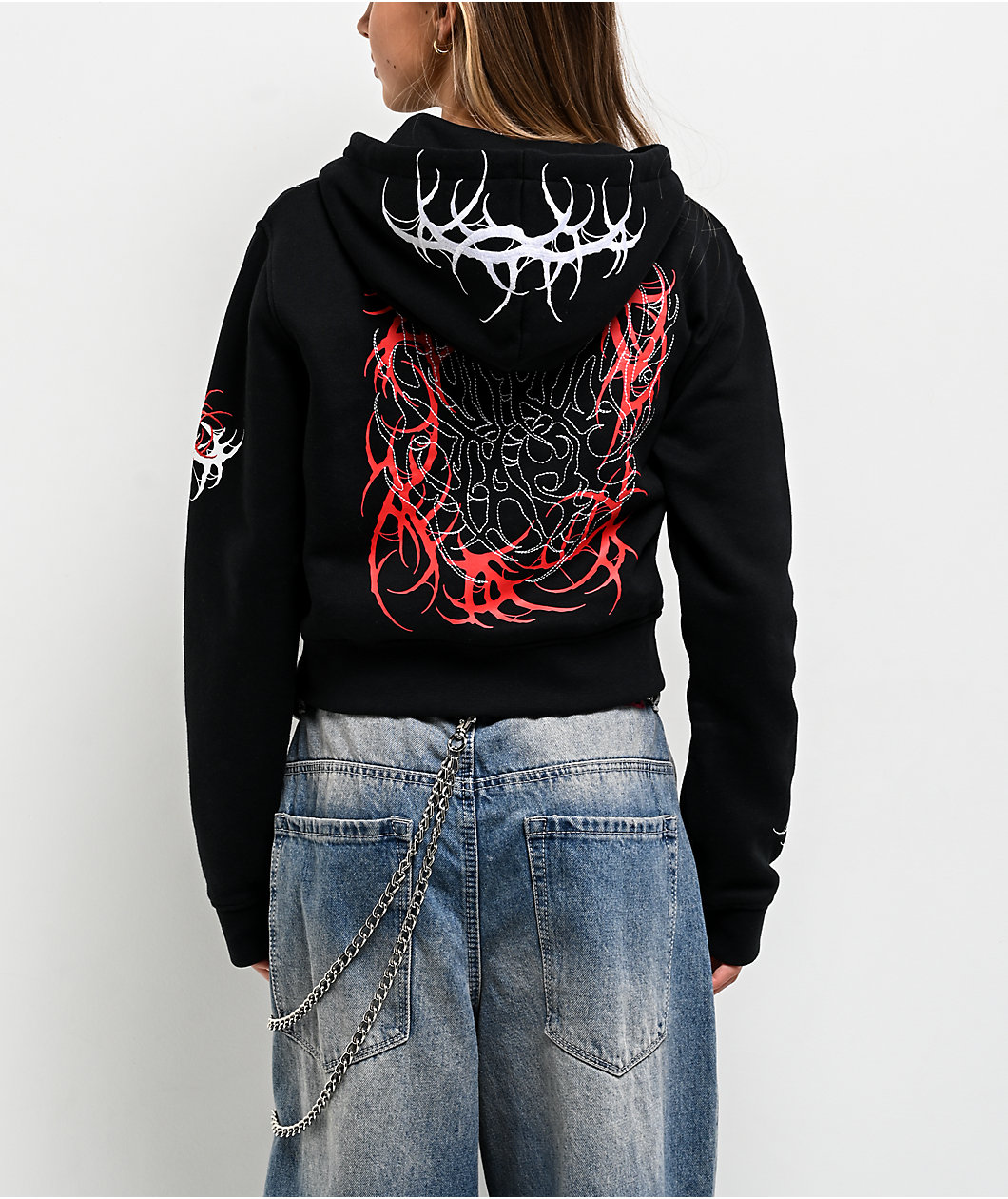 Lurking Class by Sketchy Tank x Kyle Grand Sin Black Crop Zip Hoodie