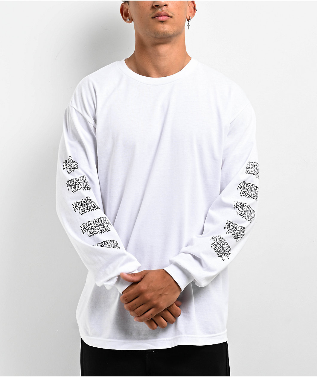 Lurking Class by Sketchy Tank x Matt Strikker Sick In The Head White Long Sleeve T-Shirt