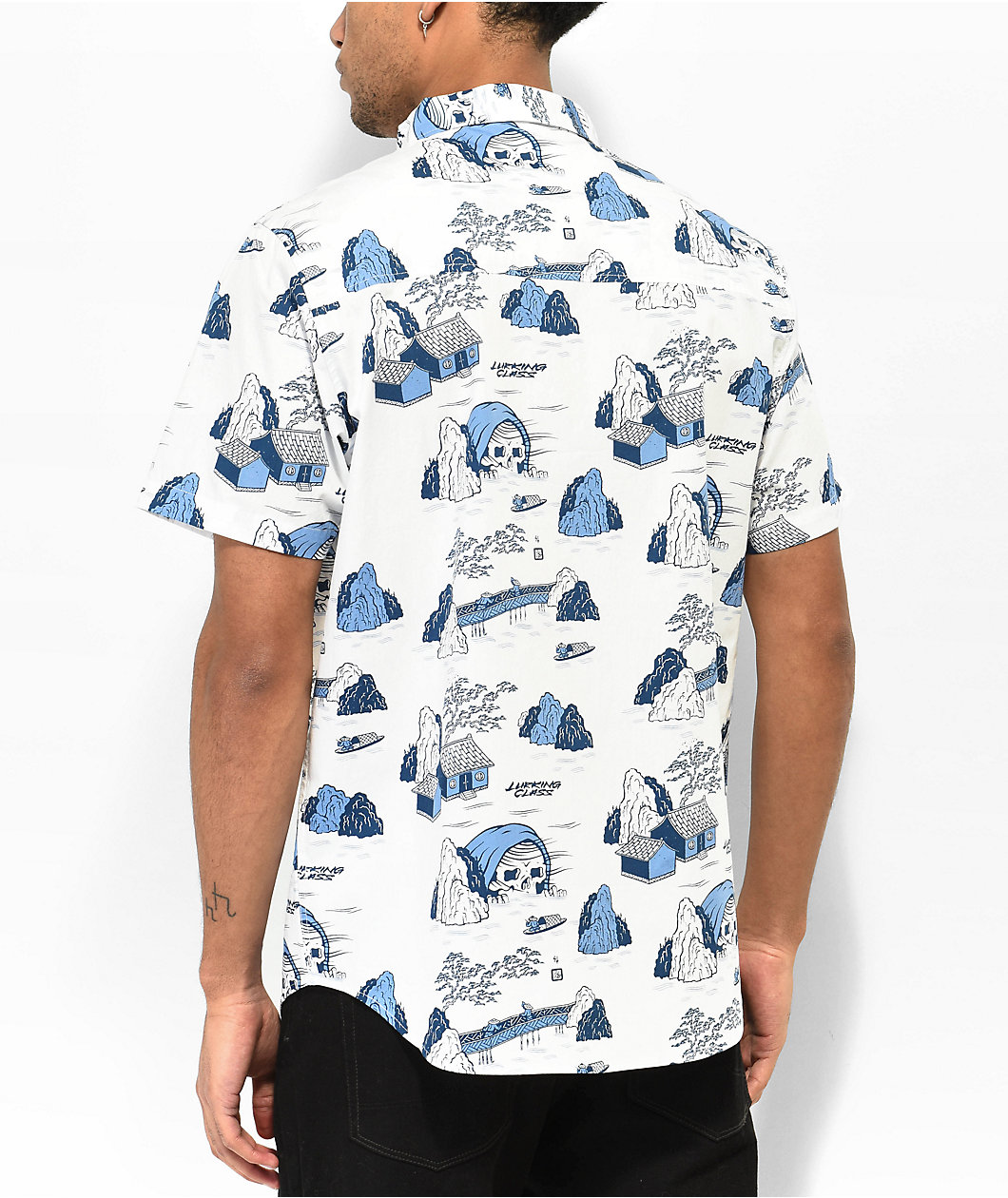 Lurking Class by Sketchy Tank x Mr. Tucks White Short Sleeve Button Up Shirt