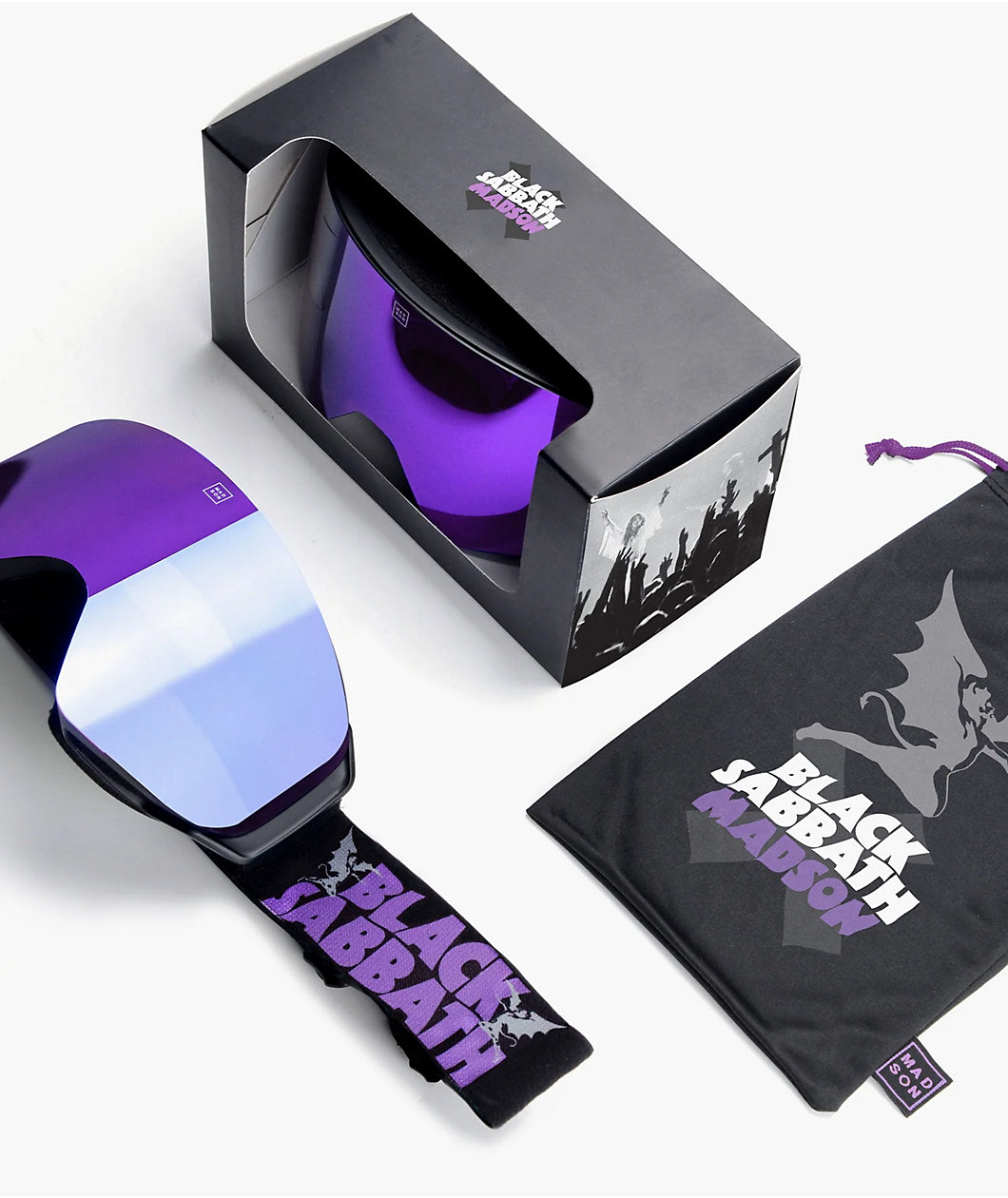 Madson x Black Sabbath Cylindro Purple Snowboard Goggles