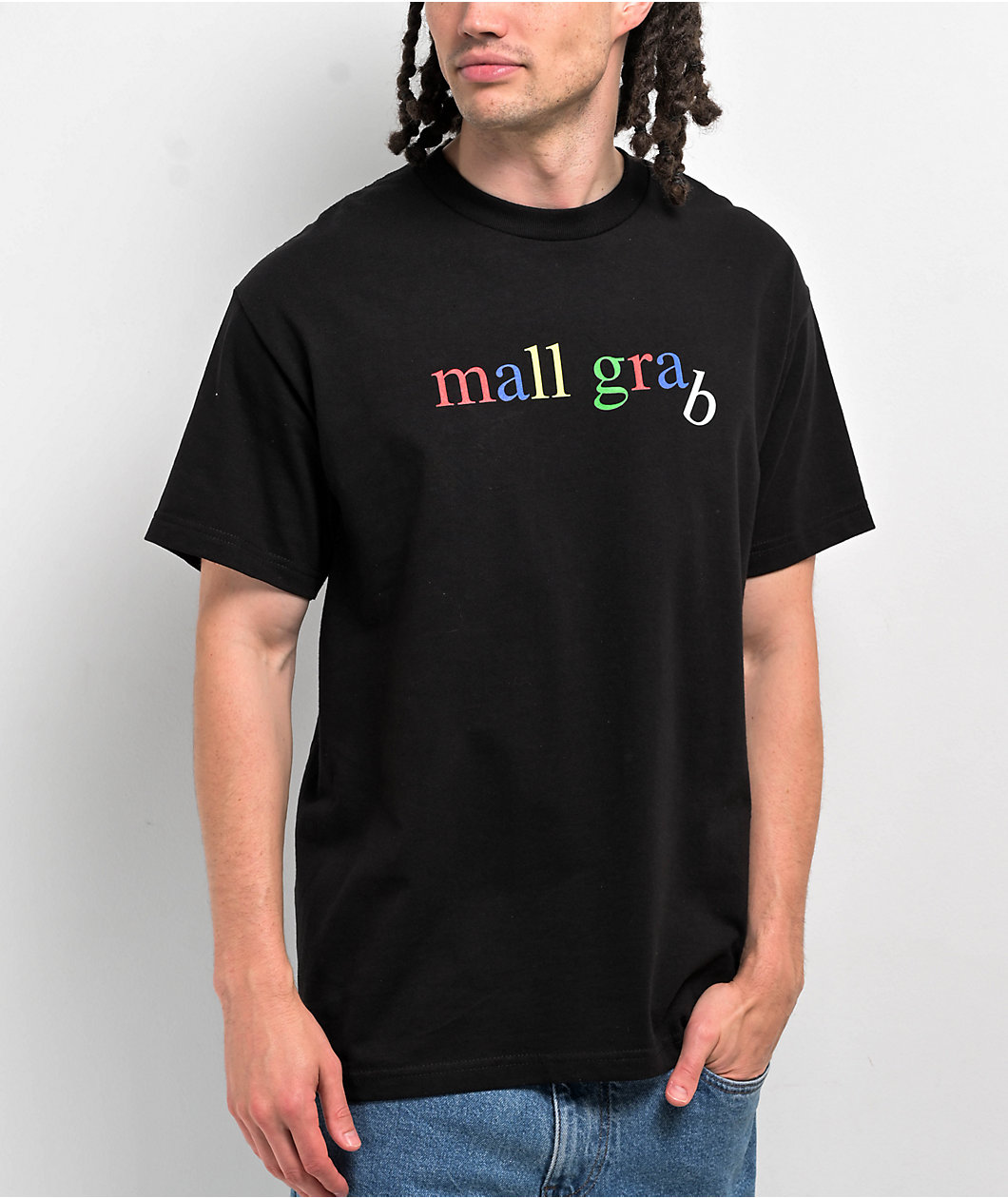 Mall Grab Rainbow Logo Black T-Shirt