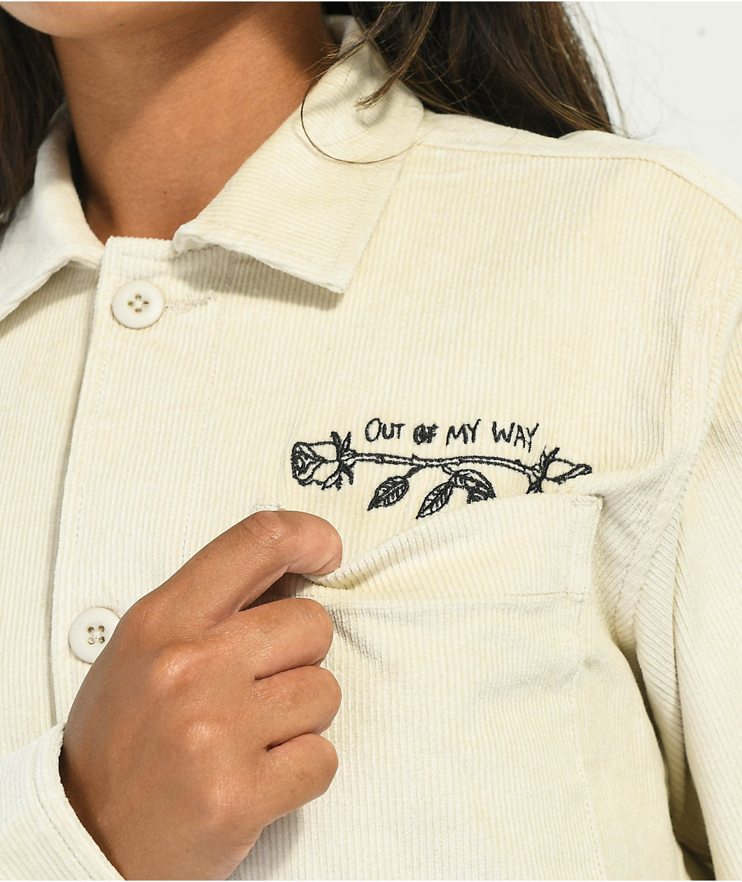 Melodie Out Of My Way Natural Corduroy Shirt Jacket