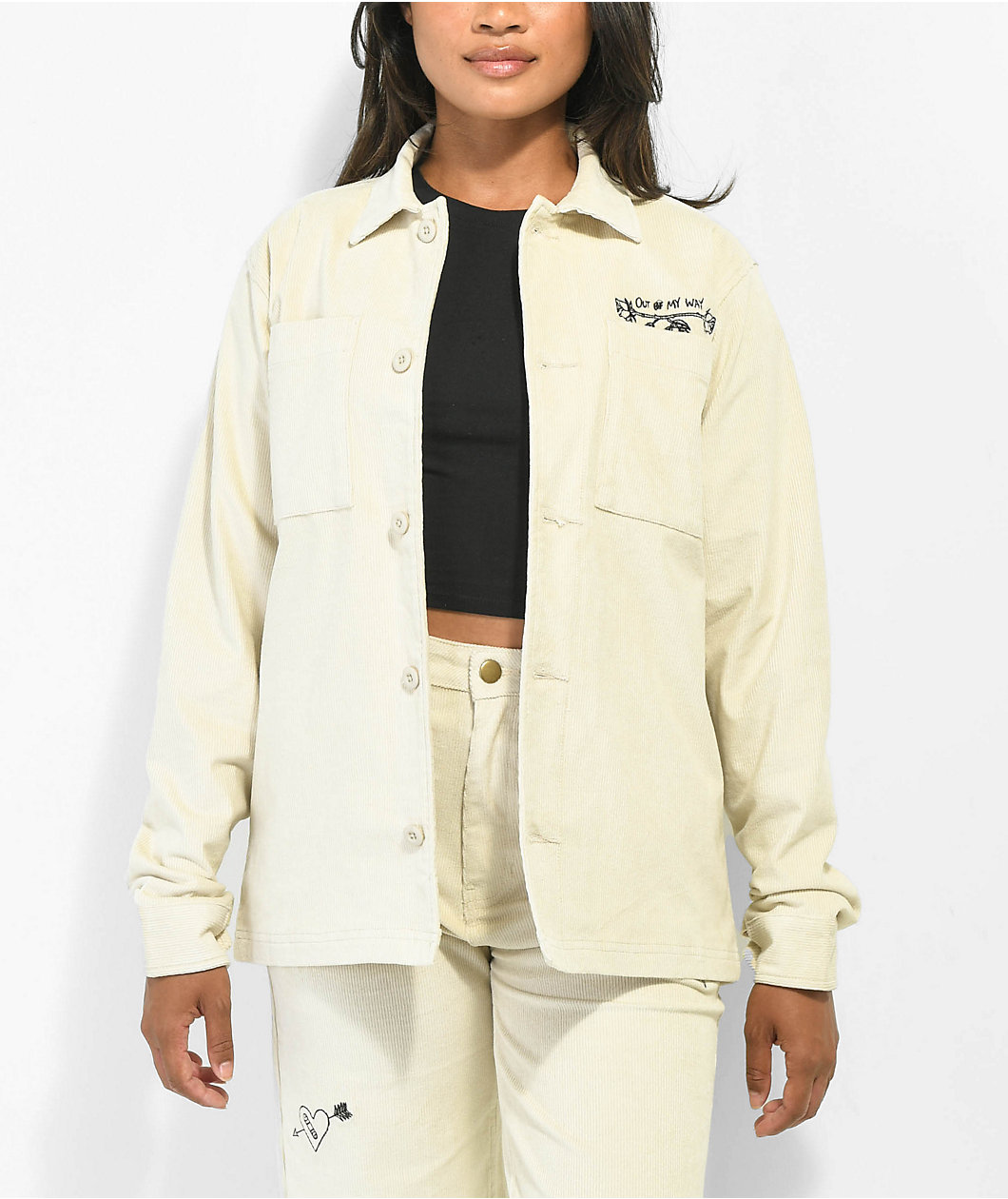 Melodie Out Of My Way Natural Corduroy Shirt Jacket