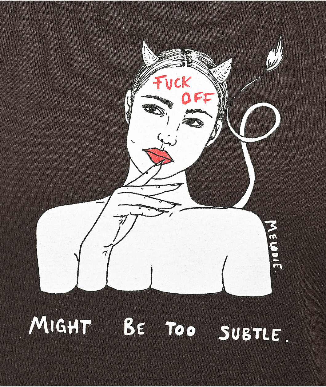Melodie Too Subtle Dark Brown Long Sleeve T-Shirt