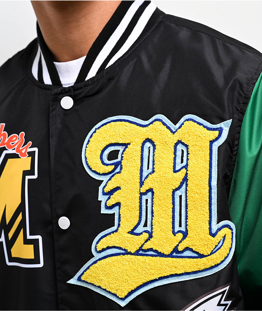 Members Only Black & Green Varsity Jacket