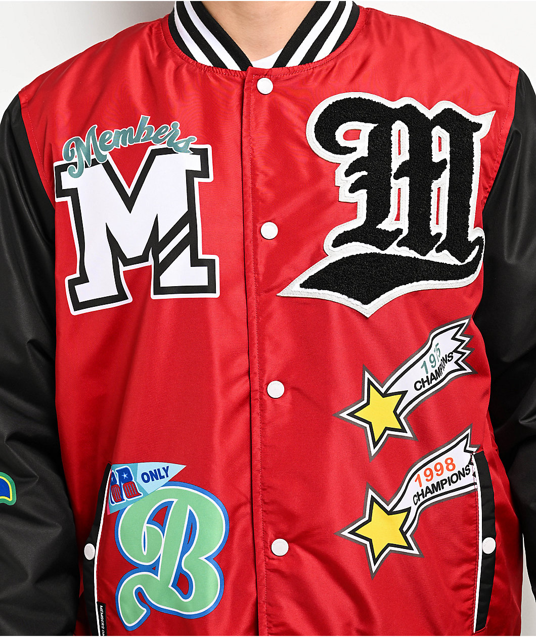 Members Only Championship Red Letterman Jacket