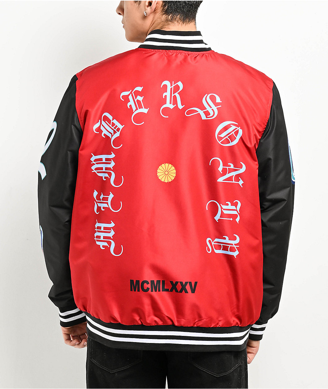 Members Only Championship Red Letterman Jacket