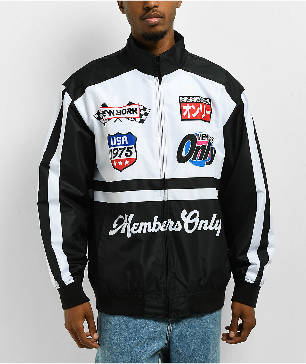 Members Only Racing Black & White Jacket