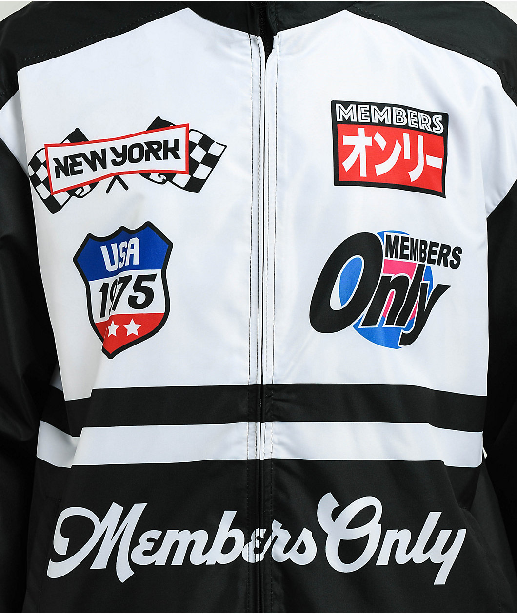 Members Only Racing Black & White Jacket