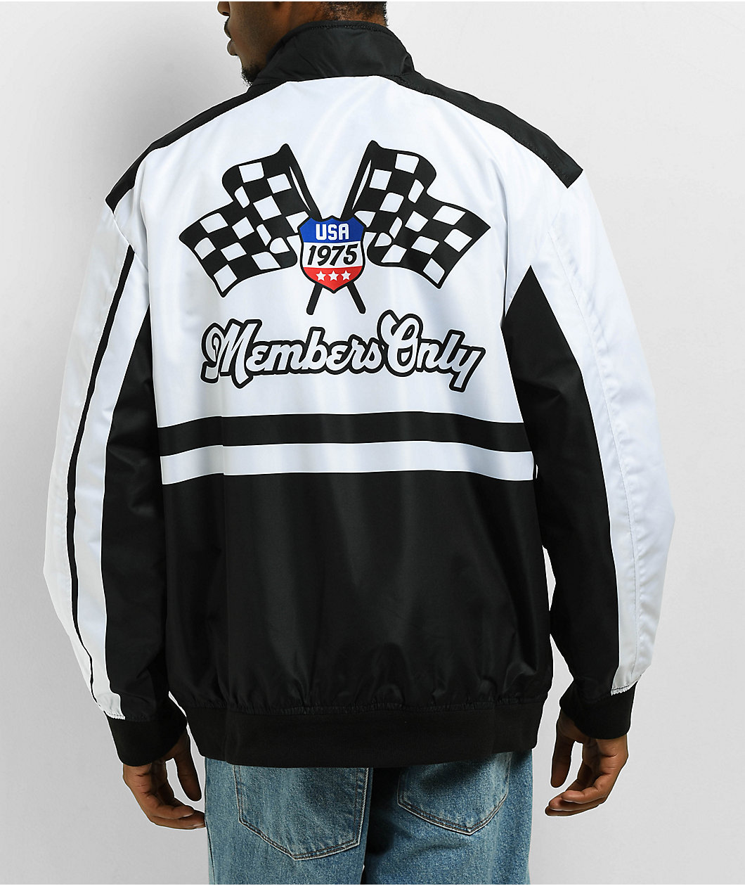 Members Only Racing Black & White Jacket