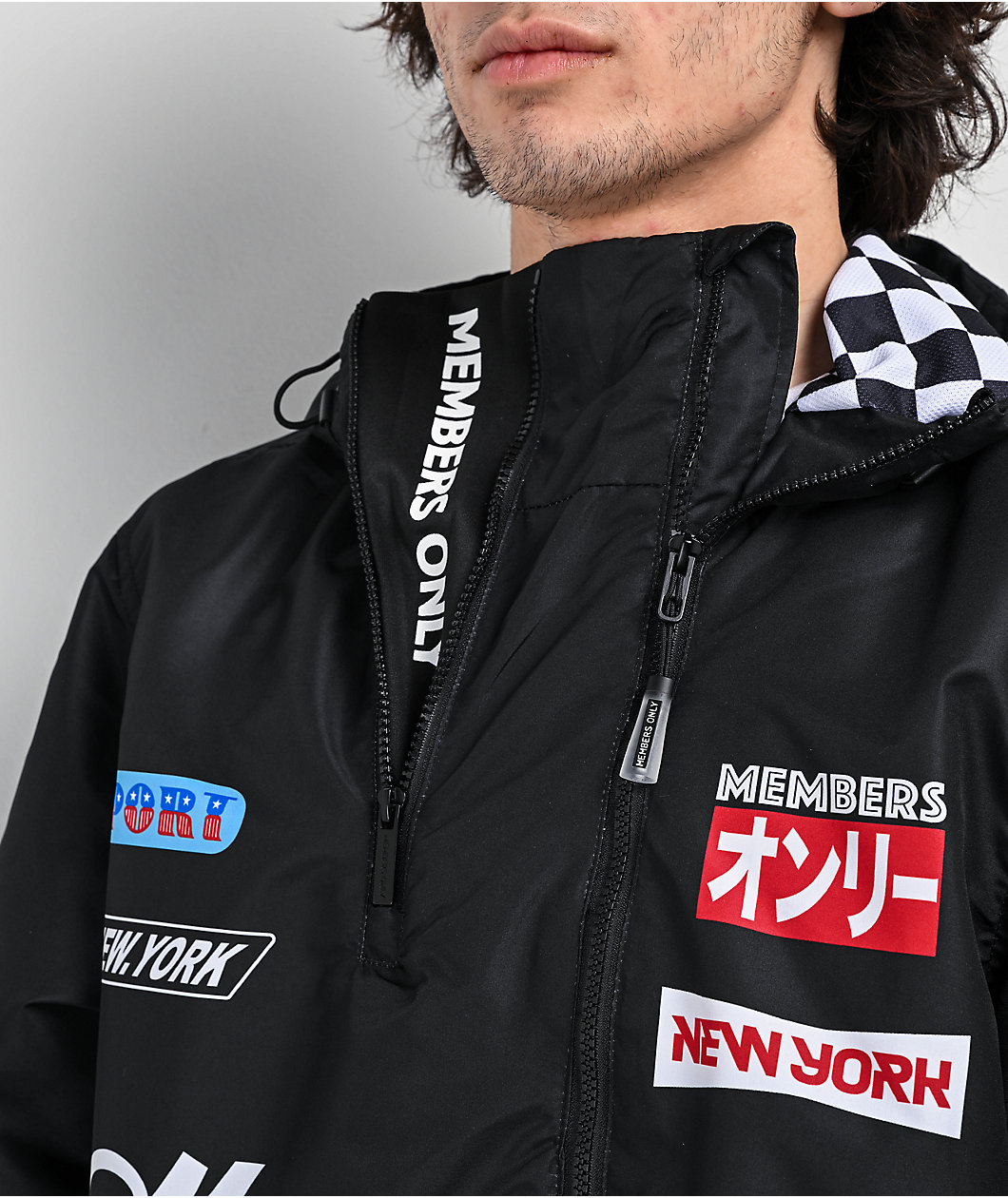 Members Only Racing Black Anorak Jacket