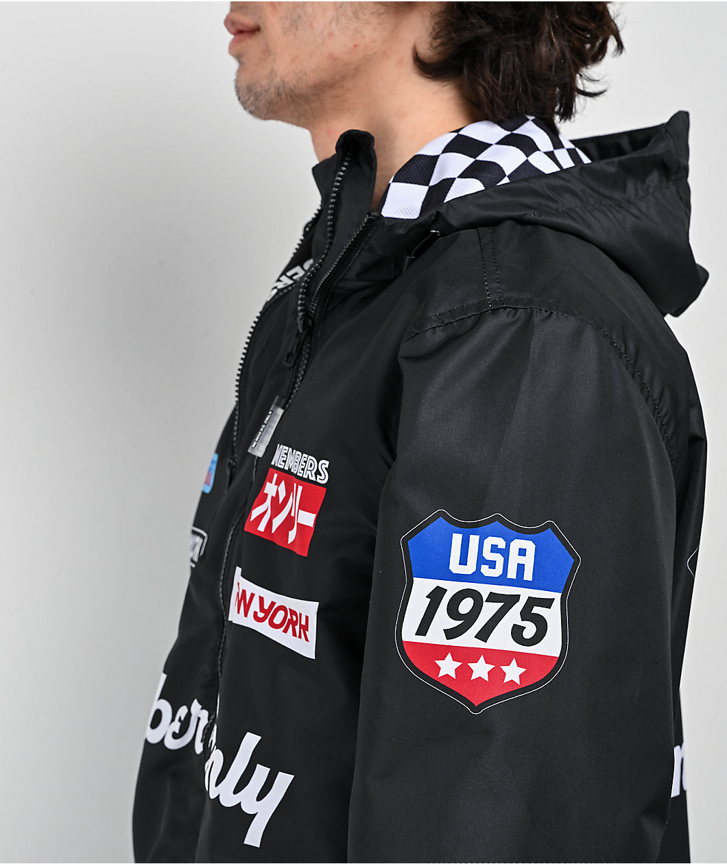 Members Only Racing Black Anorak Jacket