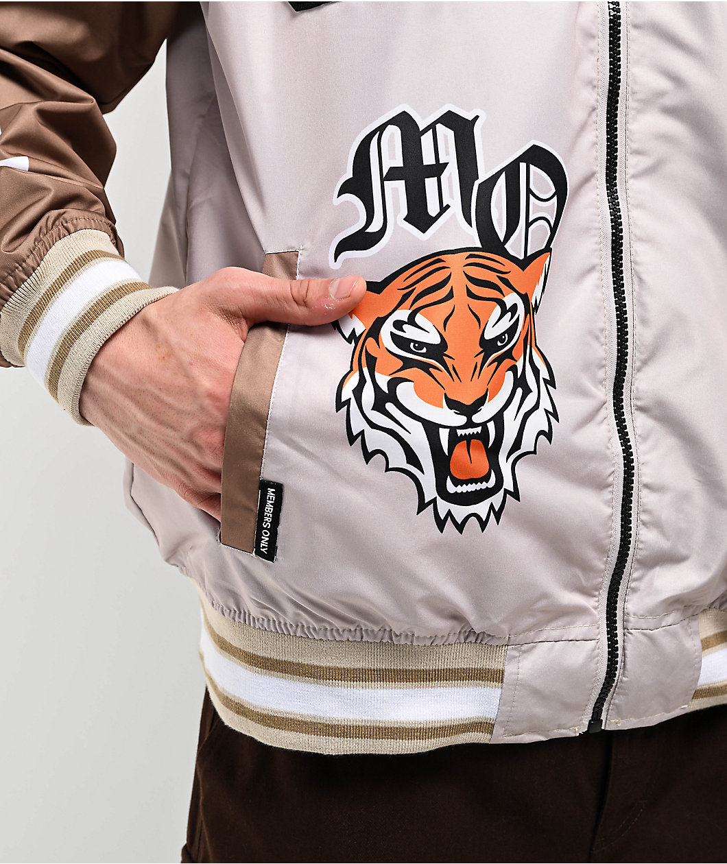 Members Only Tiger Tan Bomber Jacket