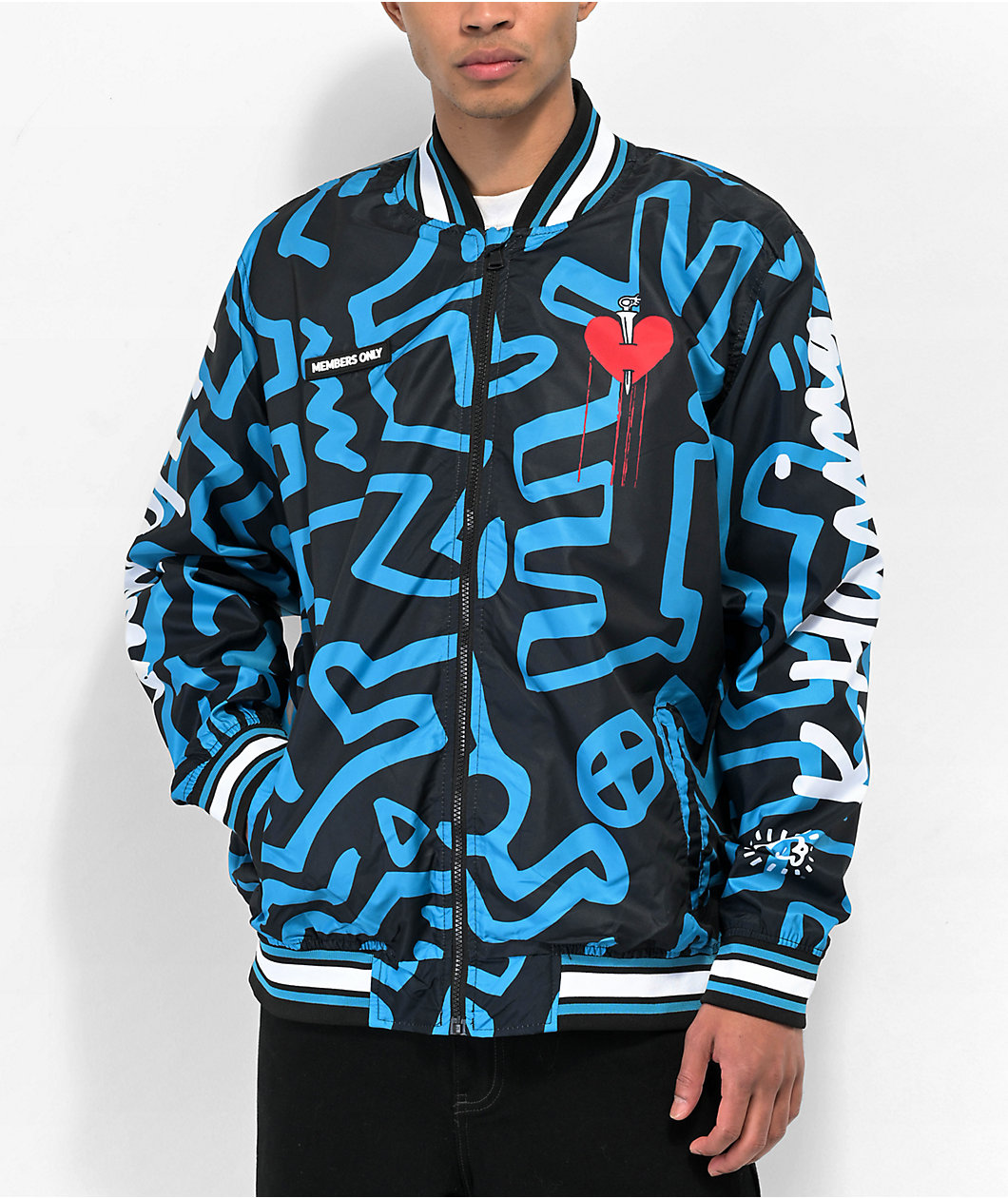 Members Only x Keith Haring Blue Bomber Jacket