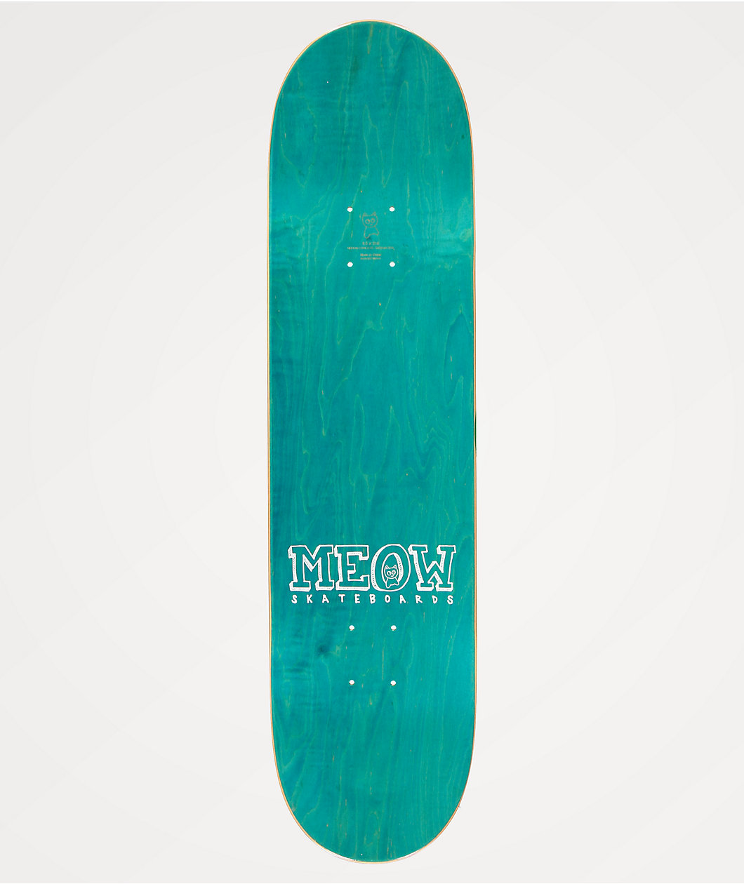 Meow Teal Logo 8.0" Skateboard Deck