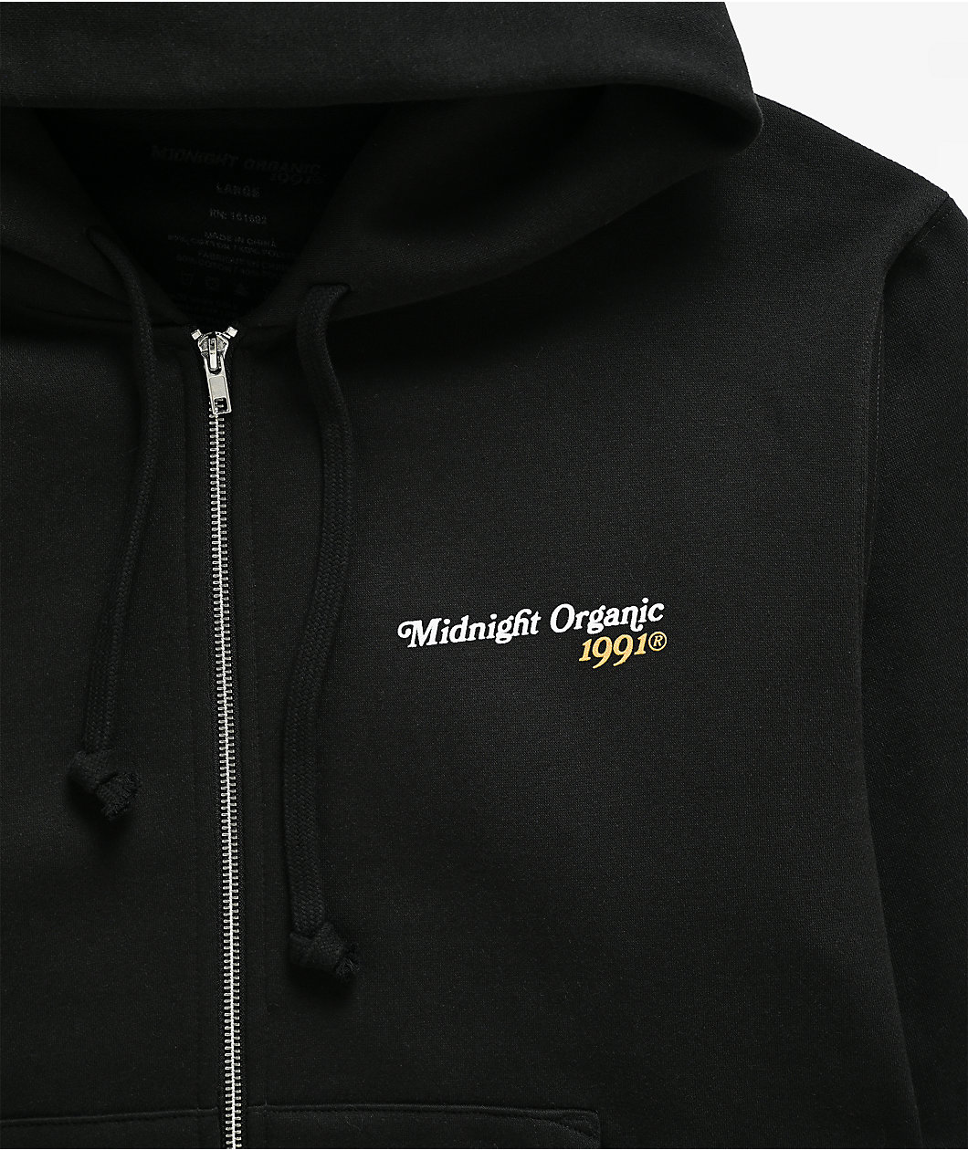 Midnight Organic Citrus Black Zip Hoodie
