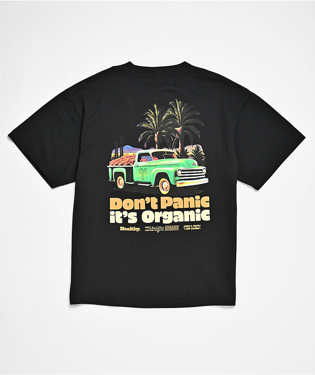 Midnight Organic Don't Panic Black T-Shirt