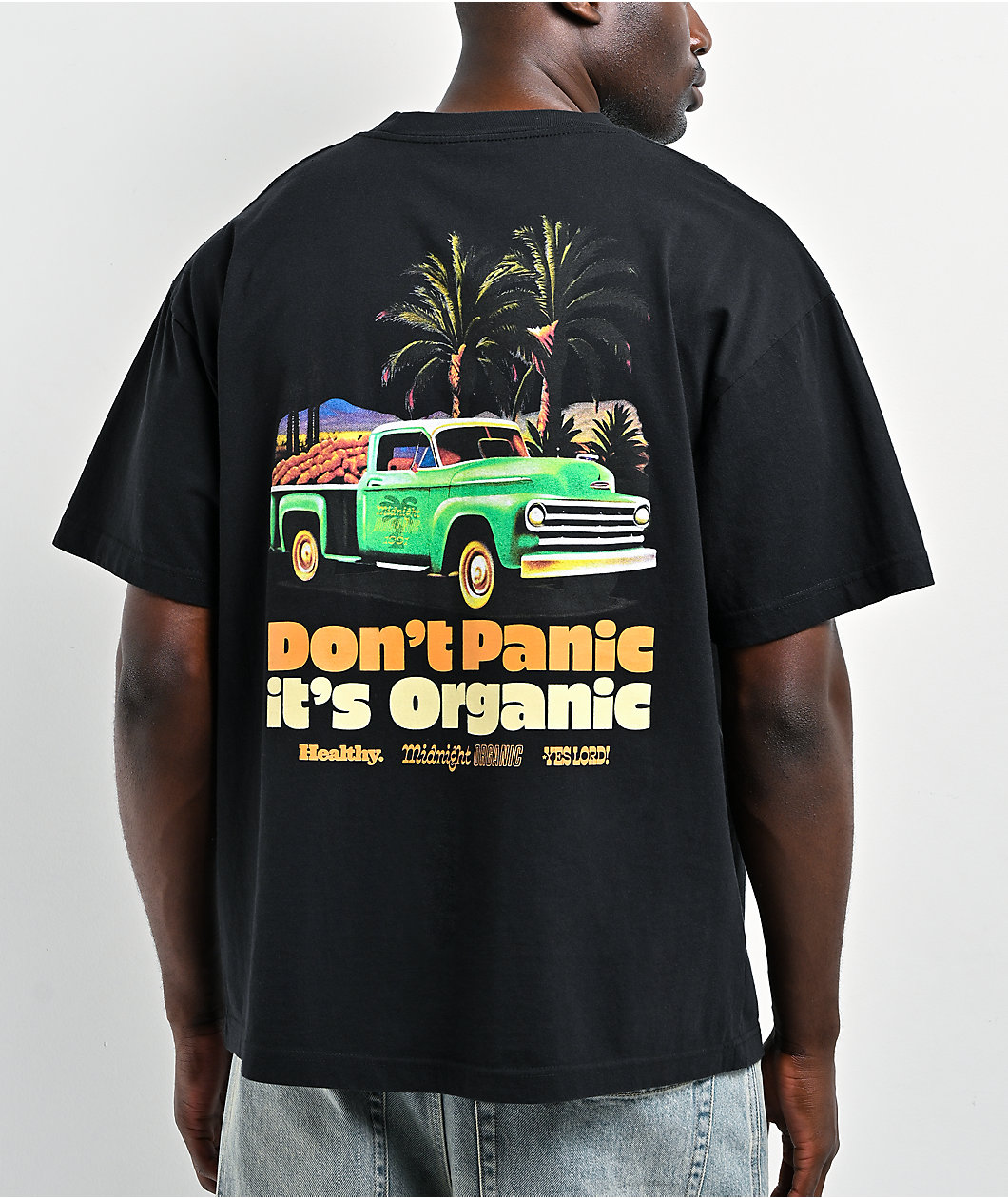 Midnight Organic Don't Panic Black T-Shirt