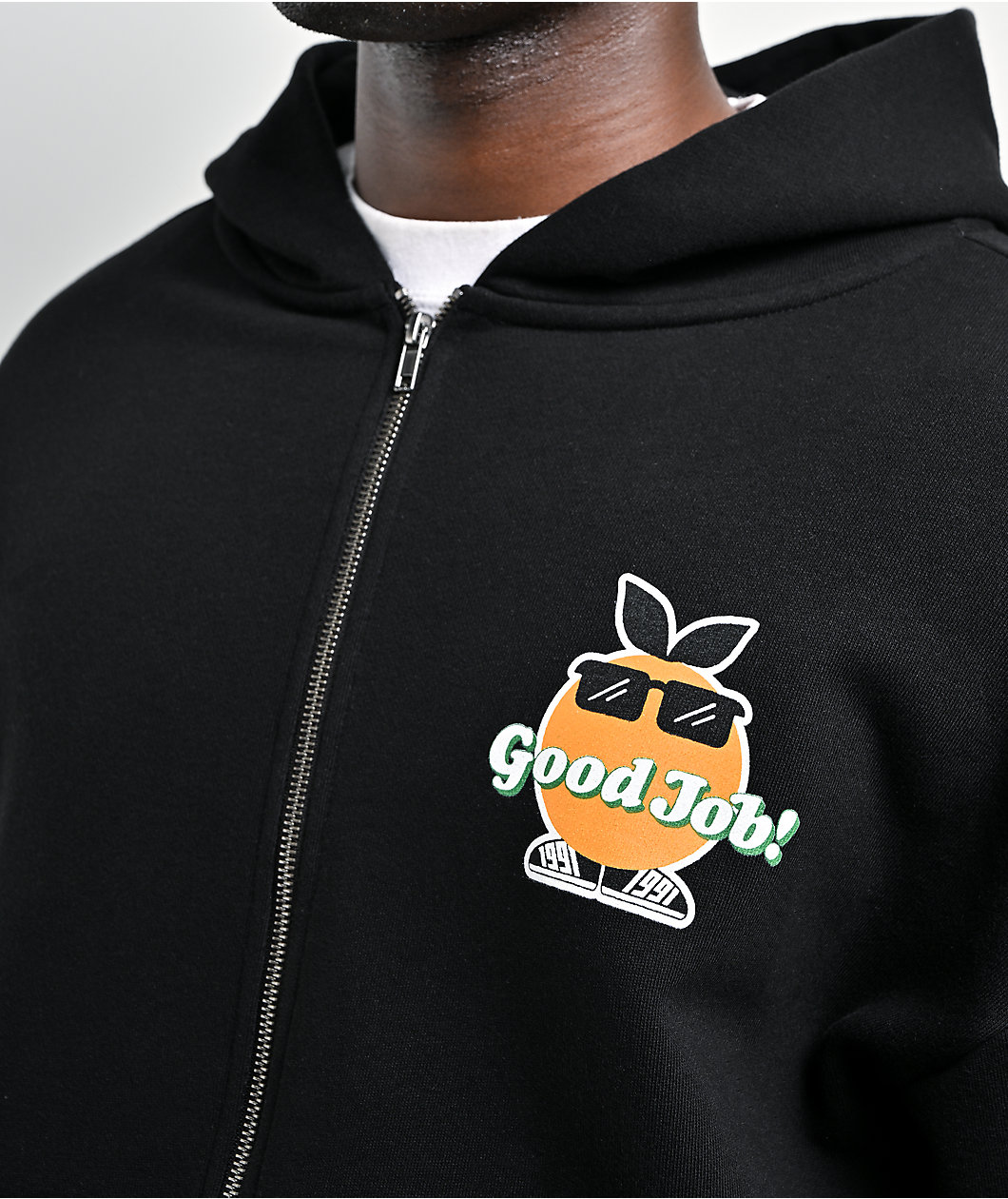 Midnight Organic Good Job! Black Zip Hoodie
