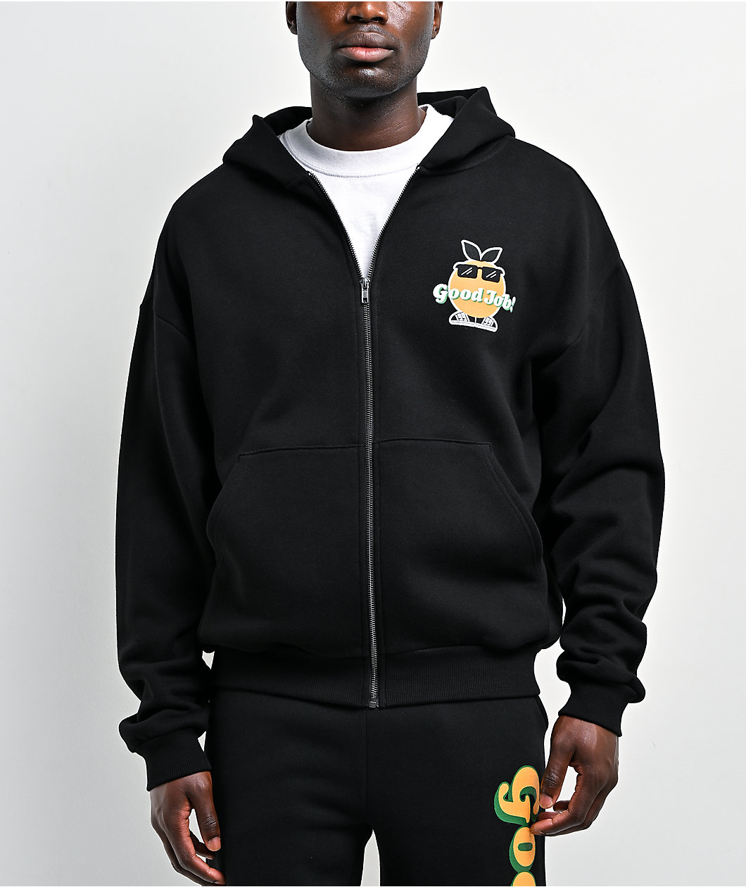 Midnight Organic Good Job! Black Zip Hoodie