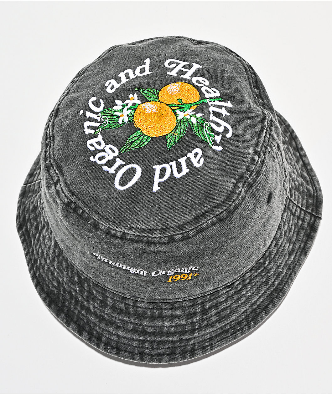 Midnight Organic Healthy Grey Wash Bucket Hat