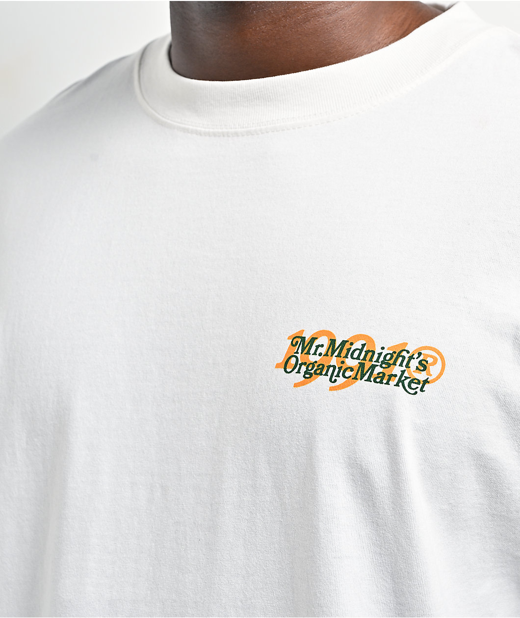 Midnight Organic Market White Long Sleeve T-Shirt