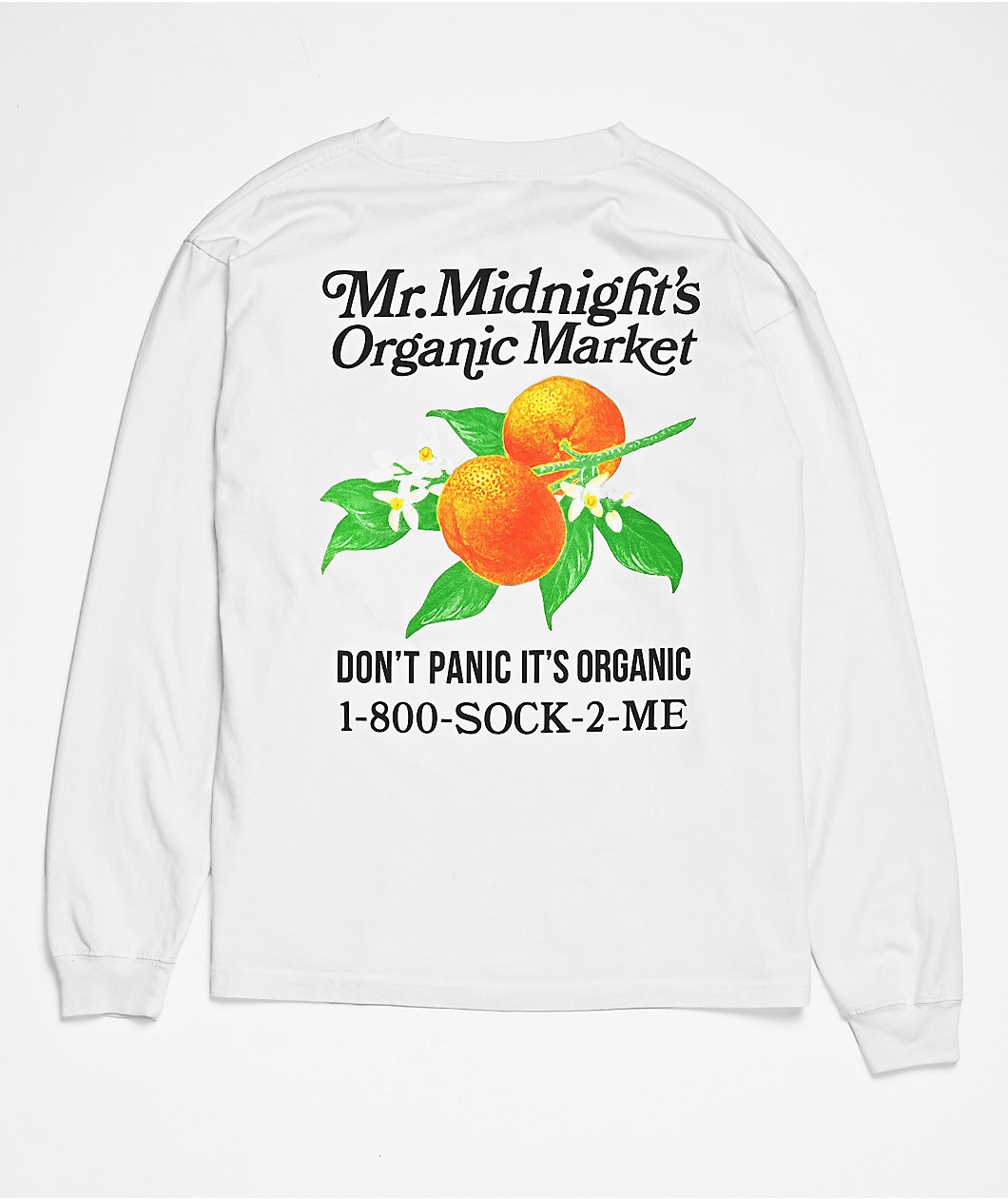 Midnight Organic Market White Long Sleeve T-Shirt