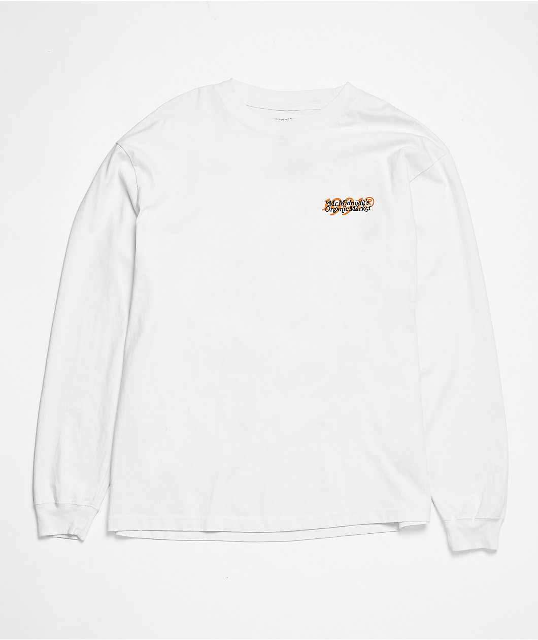 Midnight Organic Market White Long Sleeve T-Shirt