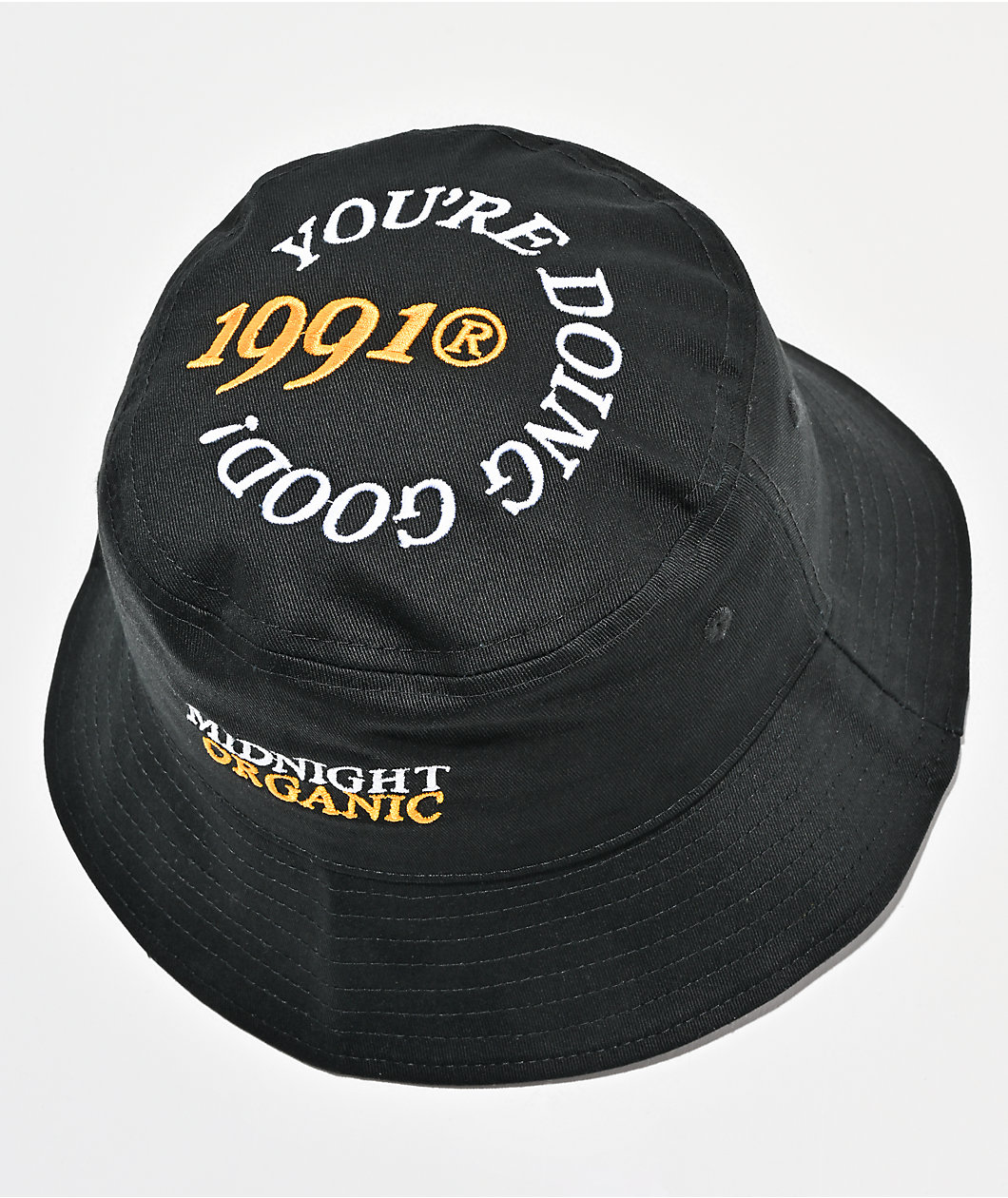 Midnight Organic You're Doing Good Black Bucket Hat
