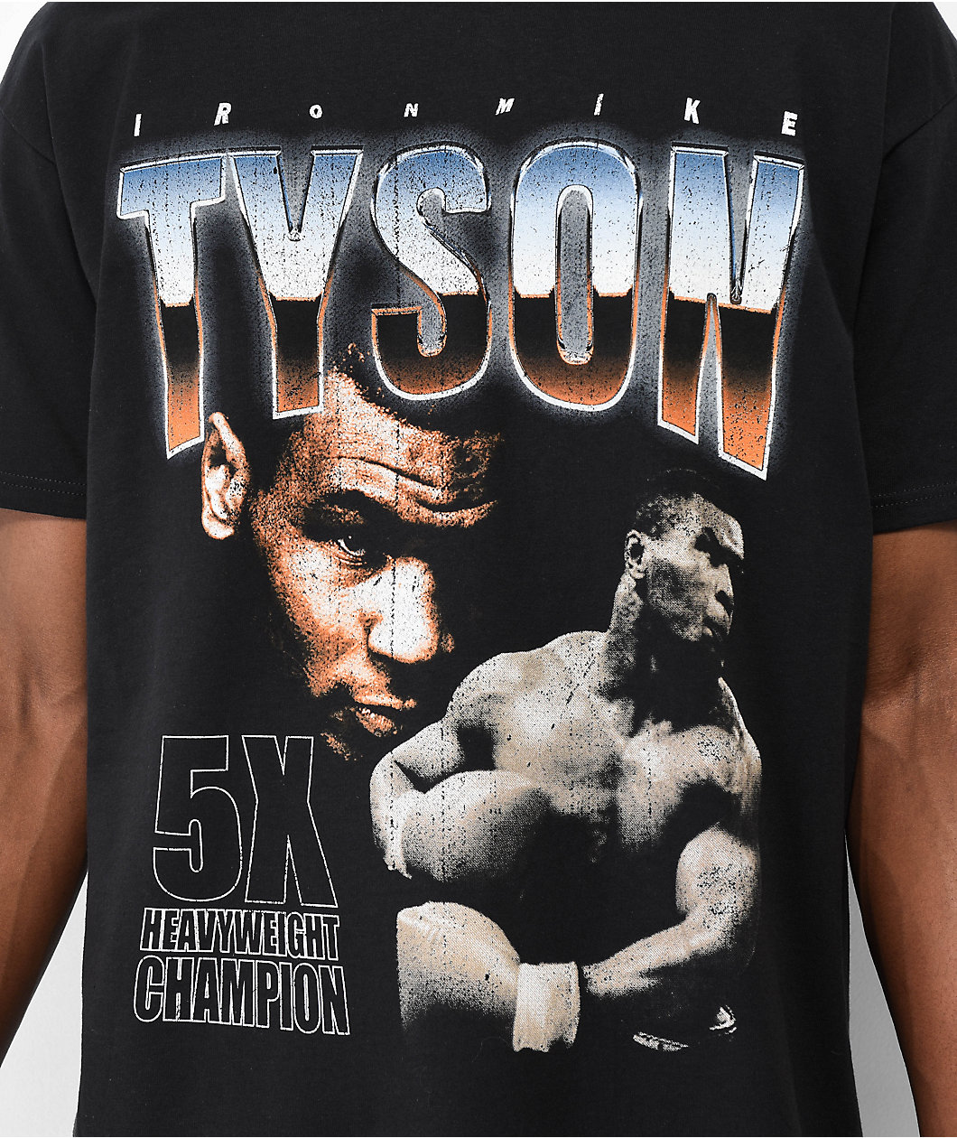 Mike Tyson Chrome Heavyweight Champ Black T-Shirt