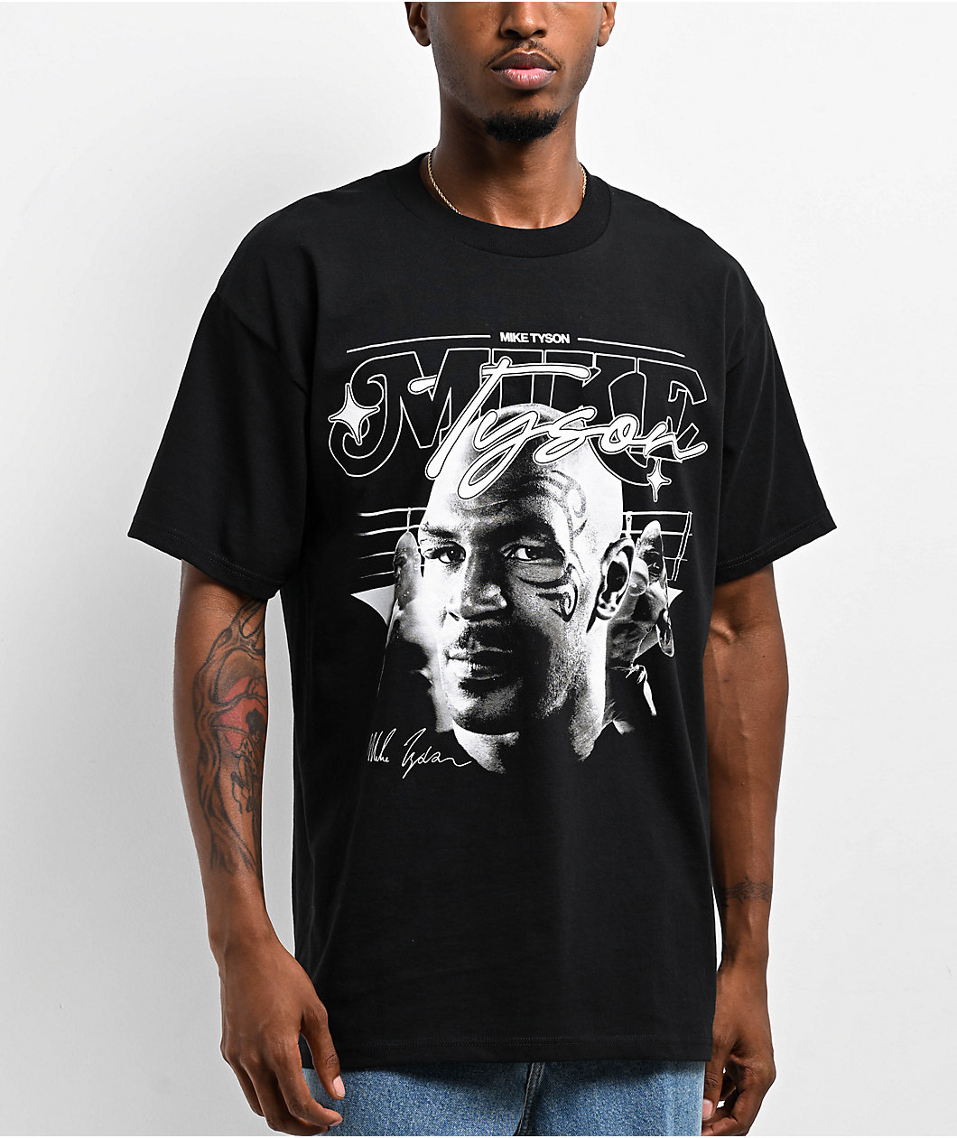 Mike Tyson Retro Ring Black T-Shirt