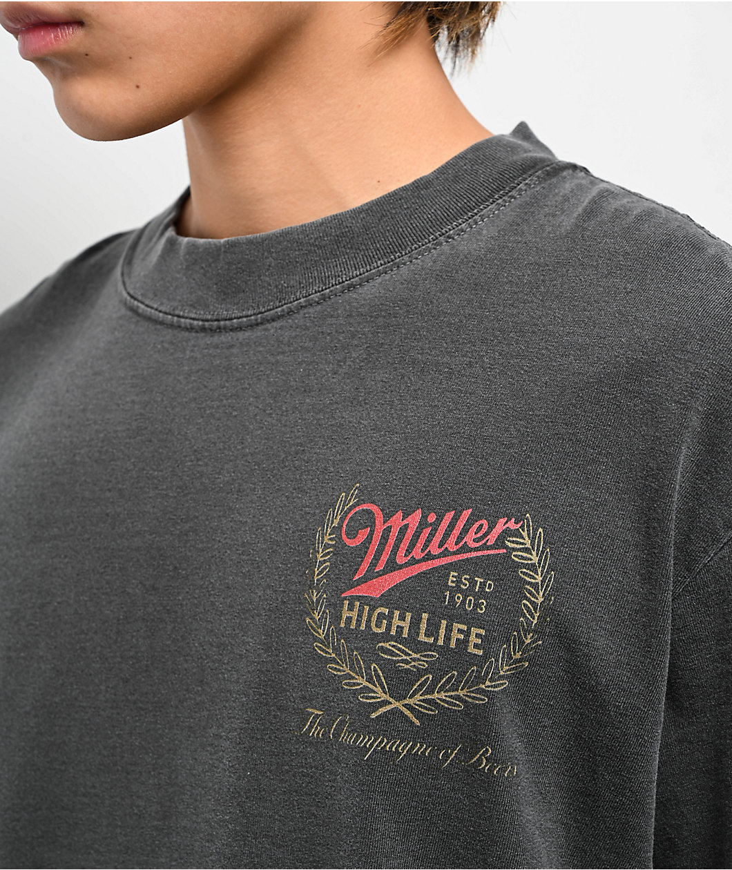 Miller Genuine Draft High Life Moon Charcoal T-Shirt