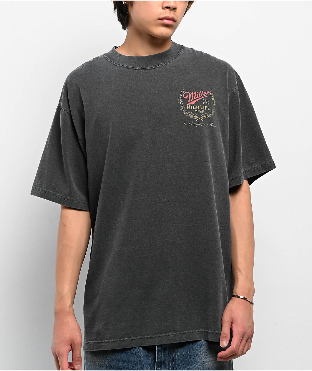 Miller Genuine Draft High Life Moon Charcoal T-Shirt