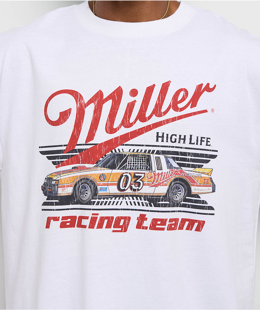 Miller Genuine Draft High Life Racing White T-Shirt