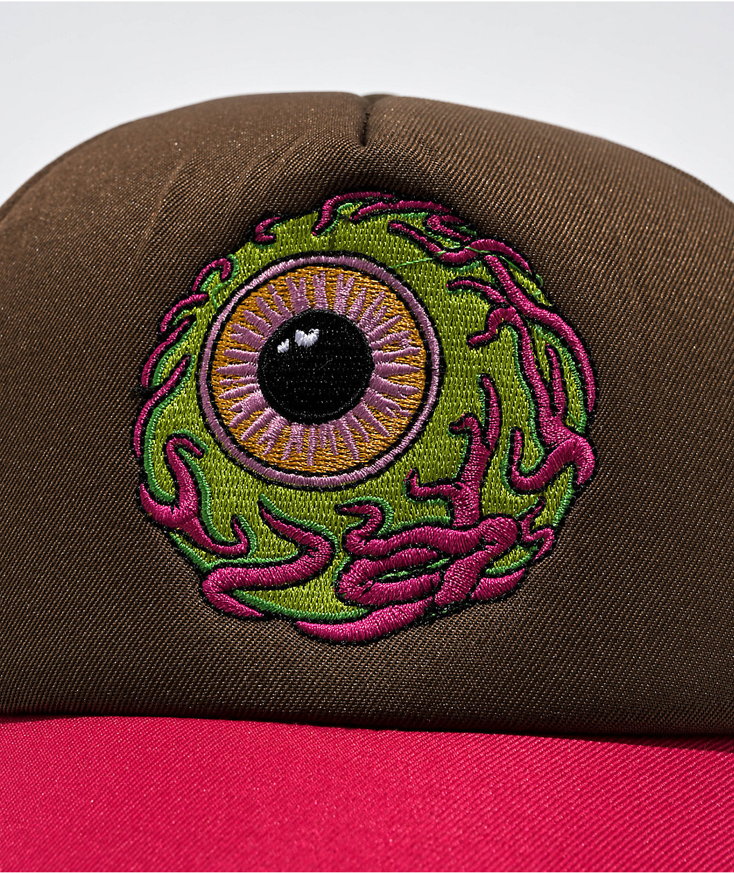 Mishka Keep Watch Brown & Pink Trucker Hat