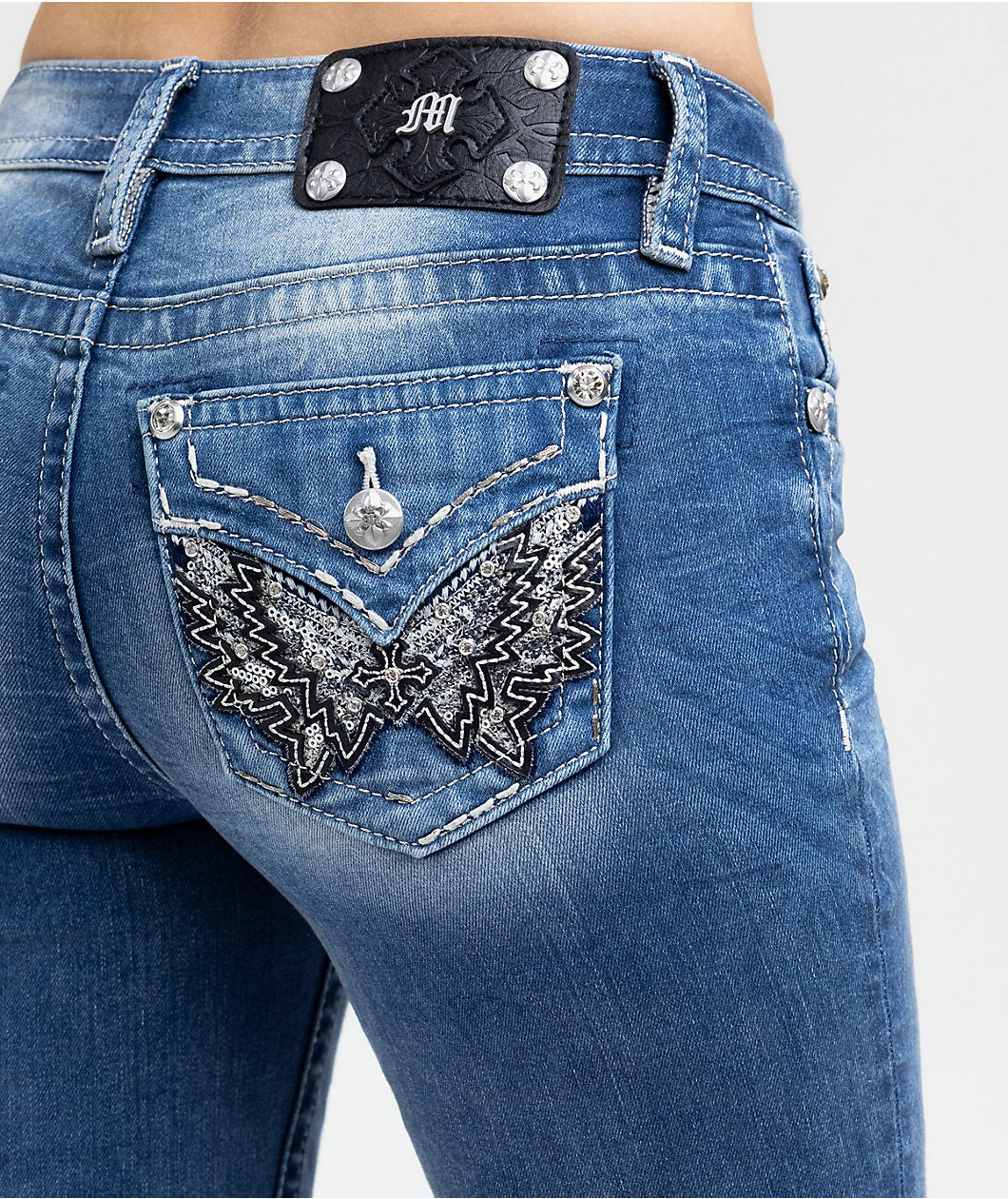 Miss Me Ariana Wings Medium Wash Bootcut Jeans