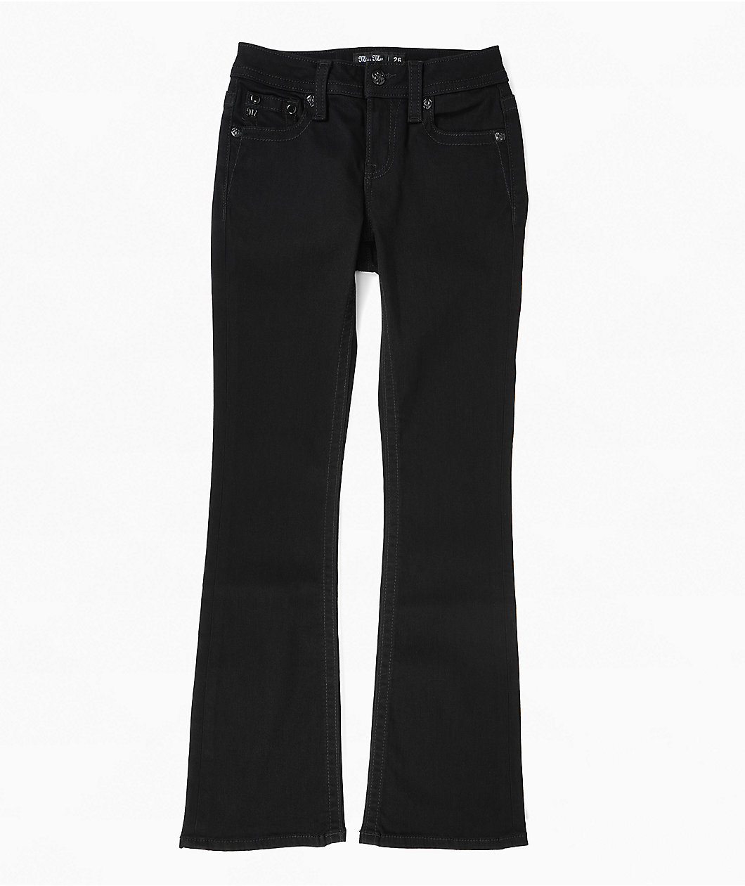 Miss Me Cross Black Wash Bootcut Jeans