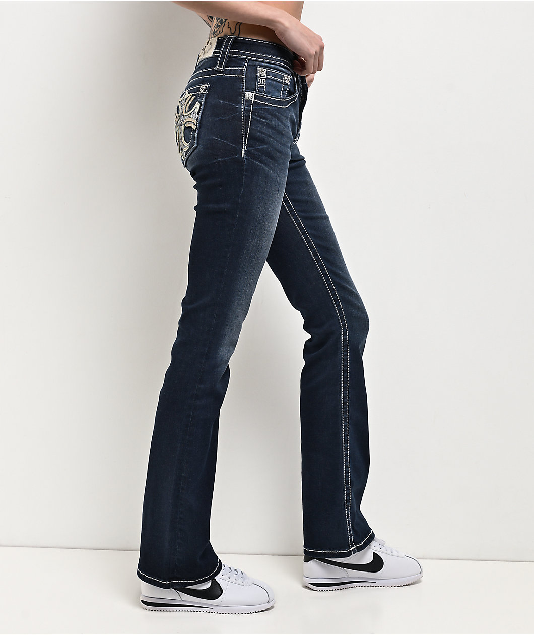 Miss Me Cross Medium Wash Bootcut Jeans